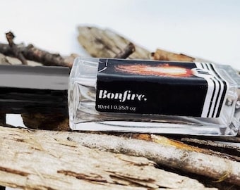 Bonfire Perfume Oil Rollerball: Smoky Campfire Scent, USA Made, wedding gift