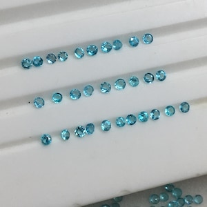 Exquisite (Unheated) brazilian paraiba perfect round cut gemstone beautiful color 113 pieces 1.4x1.4 mm