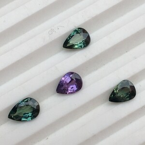 Gorgeous natural teal green blue sapphire faceted gemstone clean 4 pcs 3.55 carat 7x5 mm