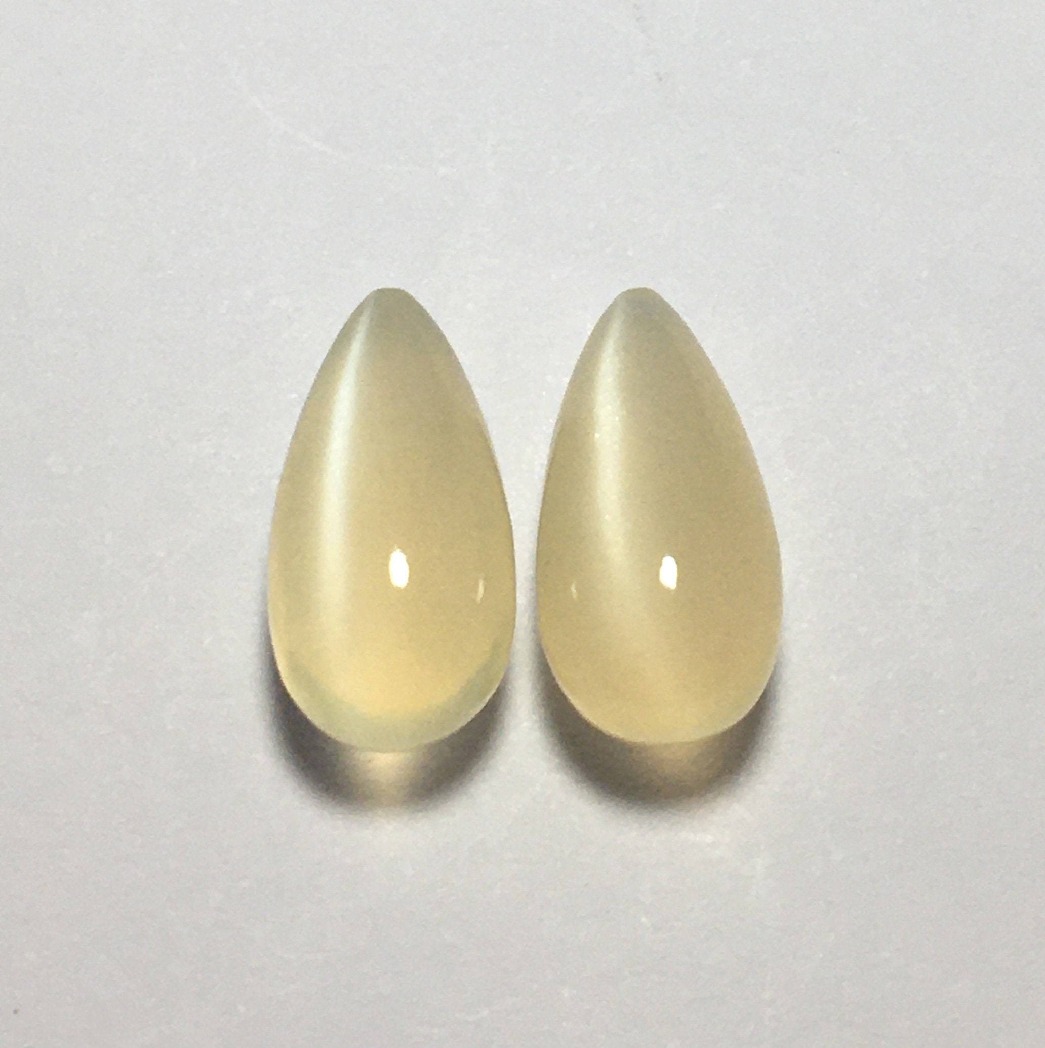 Natural Milky Moonstone Drops Cabochon Gemstone Good Pair Etsy