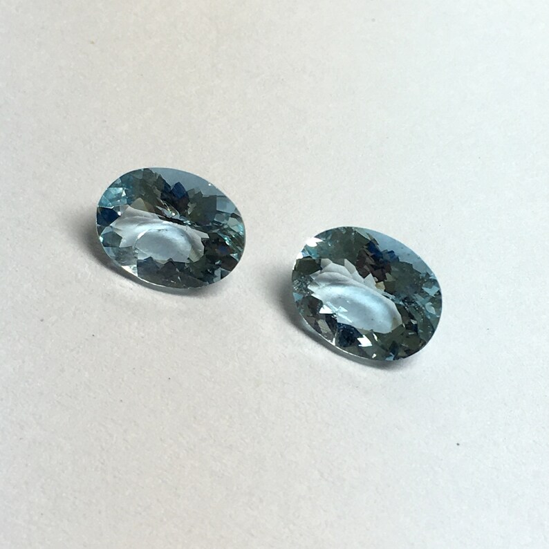 Natural Aquamarine Faceted Gemstone Aquamarine Beautiful Aquamarine Handmade Aquamarine Good Quality Pair Oval Shape 3.25 Carat 9.5x7.5 mm