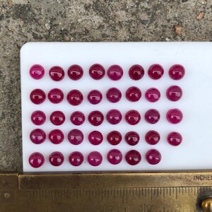 Fantastische natuurlijke Birma-robijn cabochon edelsteen 39 stuks goede kleur rond 15,21 karaat 3,8 x 3,8 mm