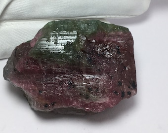 456.15 carat rough pink green color tourmaline raw gemstone crystal stone 52x40 mm