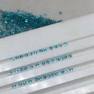 Superb (Unheated) natural brazilian paraiba round perfect cut beautiful color 528 pieces 5.30 carat 1.2x1.2 mm