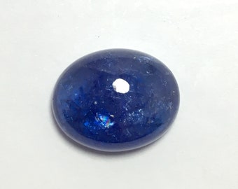 Piękny niebieski tanzanit, kamień szlachetny w kształcie kaboszonu, naturalny, owalny, 18,20 karatów, 17,5x14x8 mm
