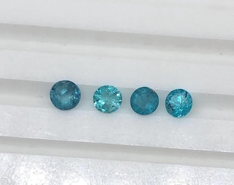 Natural unheated brazilian paraiba well cut 4 pieces round 0.34 carat 2.7x2.7 mm