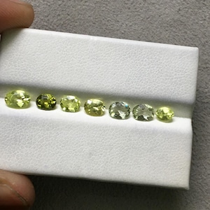 Amazing (Unheated) natural chrysoberyl oval cut gemstone 7 pieces beautiful yellowish green color 2.25 carat 5x4 mm