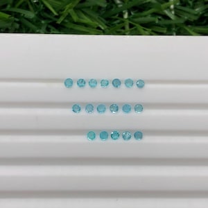 Natural unheated brazilian paraiba perfect round cut amazing color 18 pieces 0.37 carat 1.7x1.7 mm height 0.9 mm