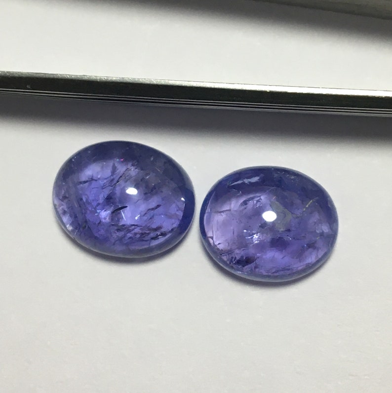 Tanzanite Gemstone Gorgeous Good Color Natural Tanzanite Cabochon Best Quality Amazing Pair For Earring Oval Shape 9.35 hotsell Carat 11x9 mm