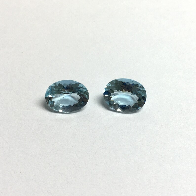 Natural Aquamarine Faceted Gemstone Aquamarine Beautiful Aquamarine Handmade Aquamarine Good Quality Pair Oval Shape 3.25 Carat 9.5x7.5 mm