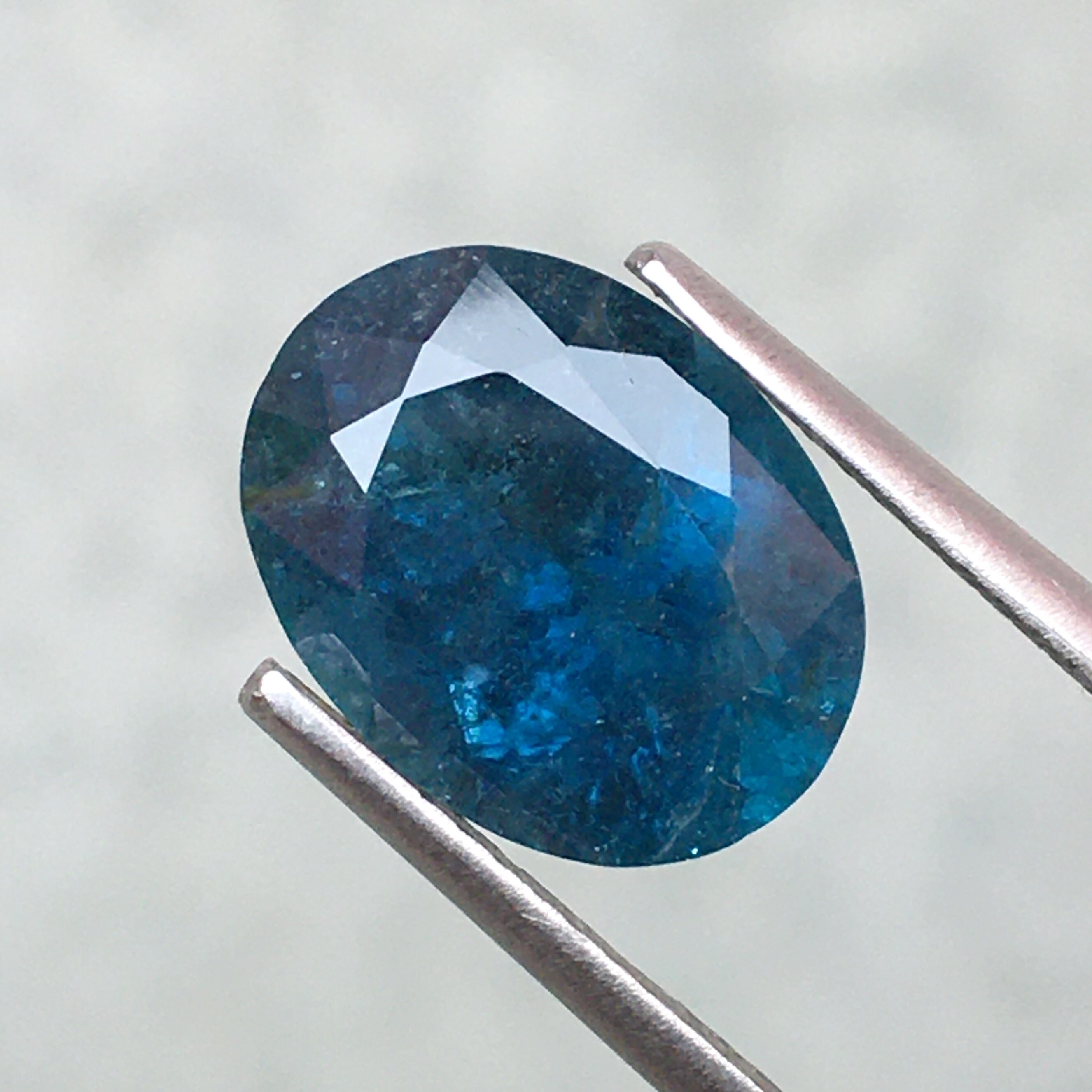 Indicolite Tourmaline Faceted Gemstone Natural Tourmaline Etsy