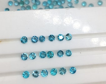 Attractive (Unheated) brazilian paraiba perfect round cut gemstone beautiful color 82 pieces 2x2 mm
