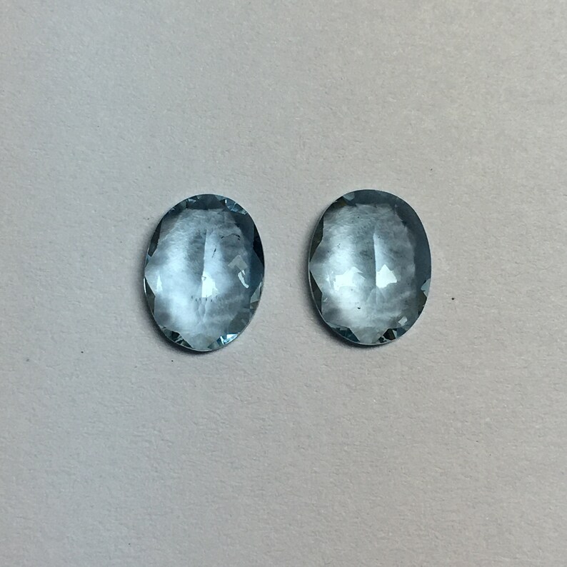Natural Aquamarine Faceted Gemstone Aquamarine Beautiful Aquamarine Handmade Aquamarine Good Quality Pair Oval Shape 3.25 Carat 9.5x7.5 mm