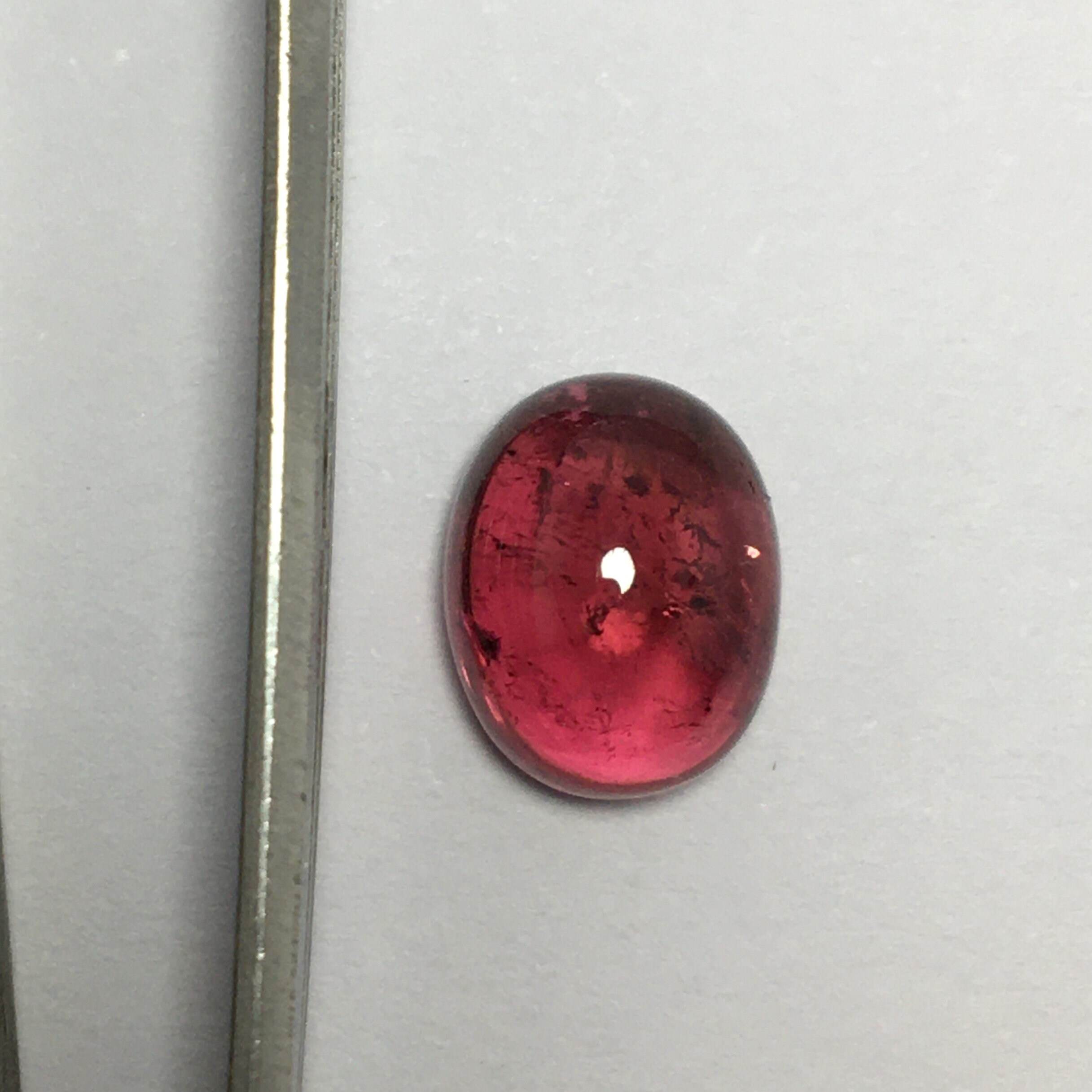 Genuine Ruby Lite Tourmaline Cabochon Gemstone Oval Shape