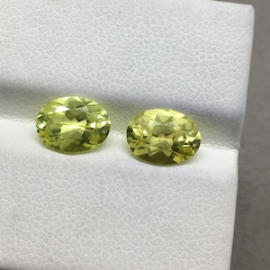 Stunning (Unheated) natural chrysoberyl oval cut gemstone matching pair yellowish green color 3.10 carat 8x6 mm