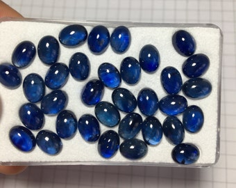 Exquisite Calibrated blue sapphire amazing cabochon gemstone oval 42.45 carat 7x5 mm