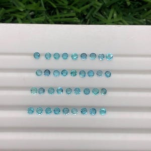 Amazing (Unheated) brazilian paraiba round perfectly cut and polished good color 36 pieces 1.05 carat 1.9x1.9 mm height 1 mm
