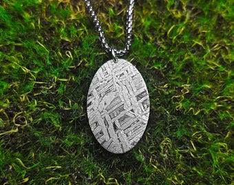 Widmanstätten Iron Meteorite Necklace: Handcrafted Celestial Pendant