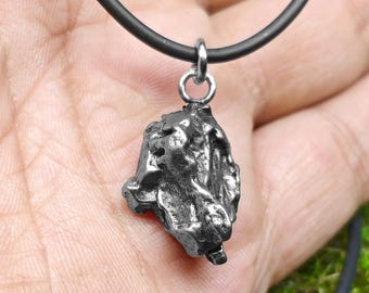 Campo del Cielo Meteorite Necklace, Genuine Iron Meteorite Pendant, Natural Space Rock Jewelry, Cosmic Gift for Him or Her