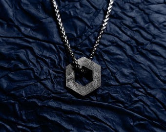 Muonionalusta Meteorite Necklace: Widmanstätten Pattern Space Iron Pendant