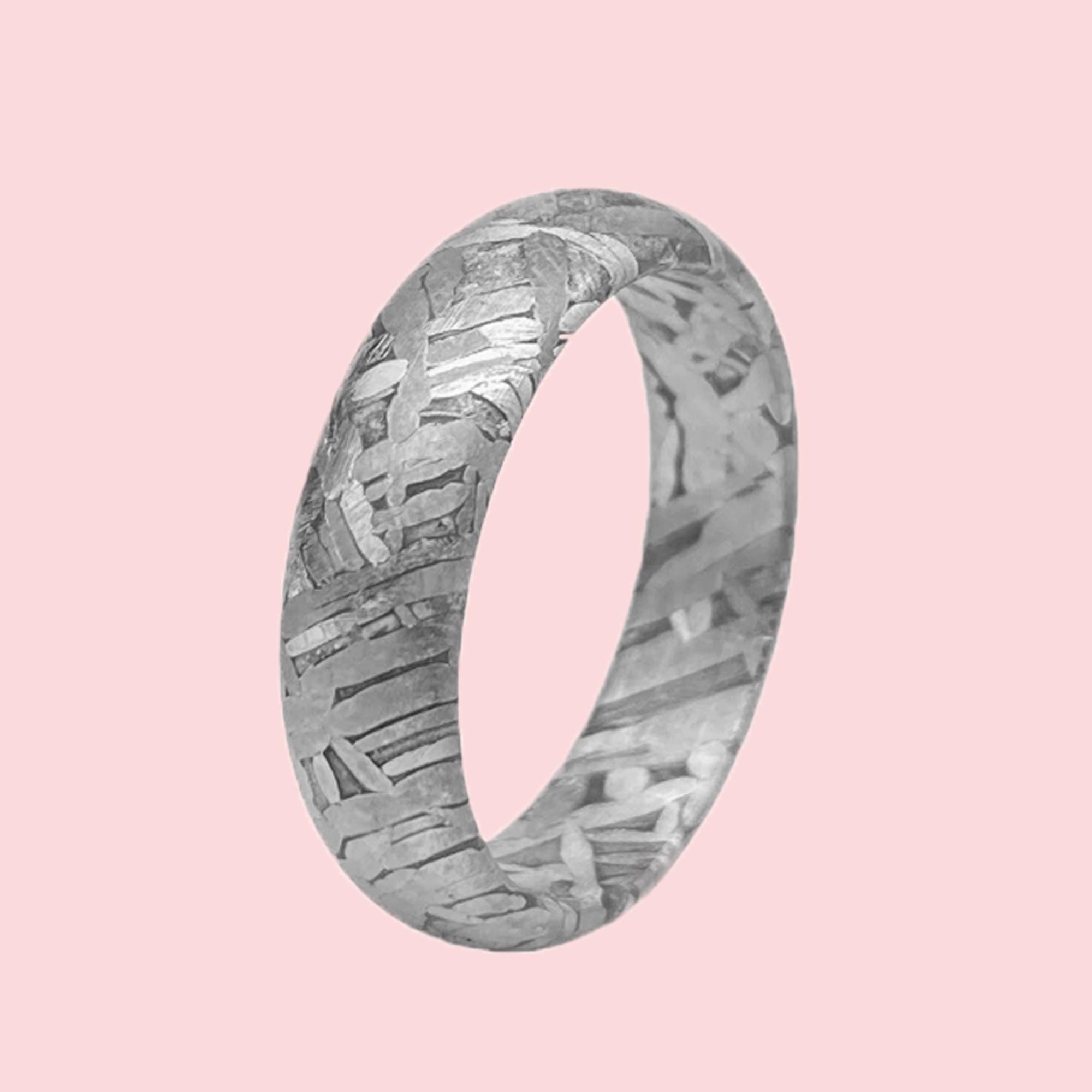 本物のアルタイ鉄隕石リング – ユニークな手作りジュエリー、男女兼用