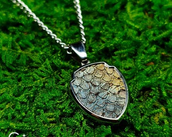 Iron meteorite Necklace pendant,Widmanstätten Pattern,Dragon Scale,Handcrafted Space iron Necklace,Unique Celestial Gift.