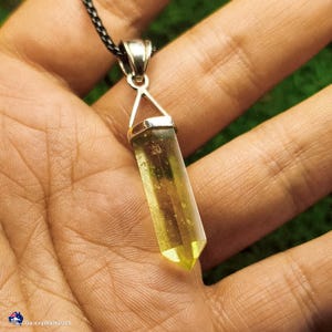 Hanger Libisch woestijnglaskristal S295: handgemaakte gele edelsteensieraden 5,25 g