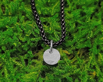 Muonionalusta Meteorite Pendant Necklace, Widmanstätten Pattern, Space Iron