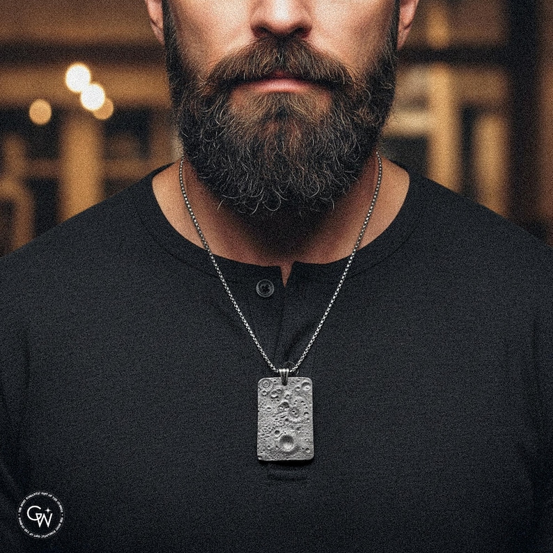 Widmanstätten Iron Meteorite Pendant Necklace, Handcrafted Celestial Jewelry image 4