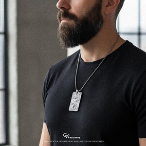 Widmanstätten Iron Meteorite Pendant Necklace, Handcrafted Celestial Jewelry image 7