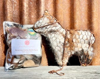 Wire Alpaca Bird Nester with Free Refill Pack
