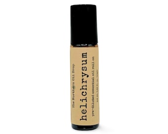 Helichrysum Aromatherapy Roll On with Essential Oil | Immortelle | Scars Skin Care Healing | Calm Worry Stress Anxiety | Roller | Gift