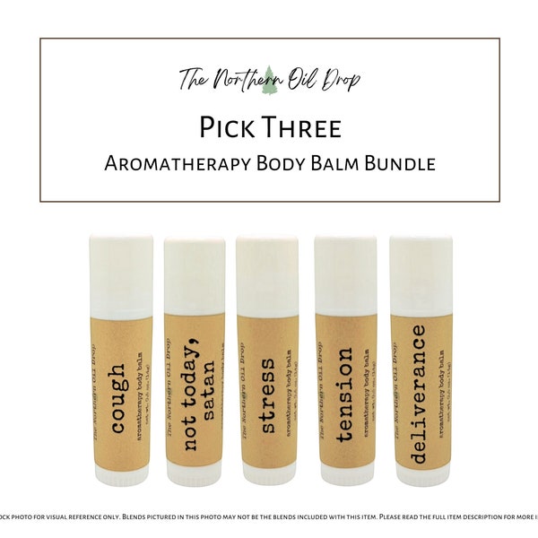 Pick 3 Aromatherapy Body Balm Bundle | Essential Oils | Headache Migraine Anxiety Stress Sleep Congestion | Christmas Gift Stocking Stuffer