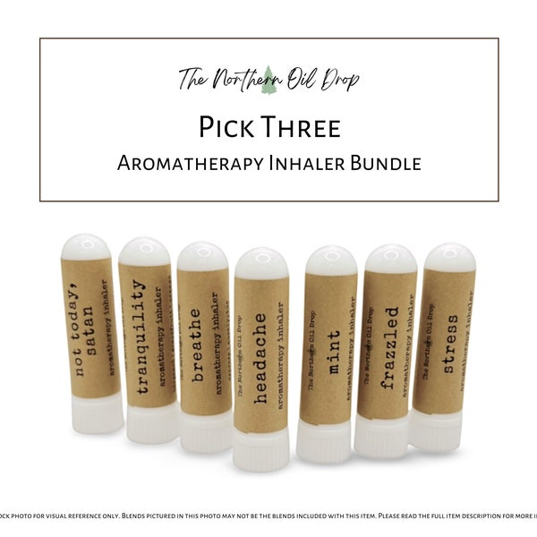 Pick 3 Bundle Aromatherapy Essential Oil Inhaler | Natural Diffuser Stick | Headache Anxiety Stress | Christmas Gift Stocking Stuffer