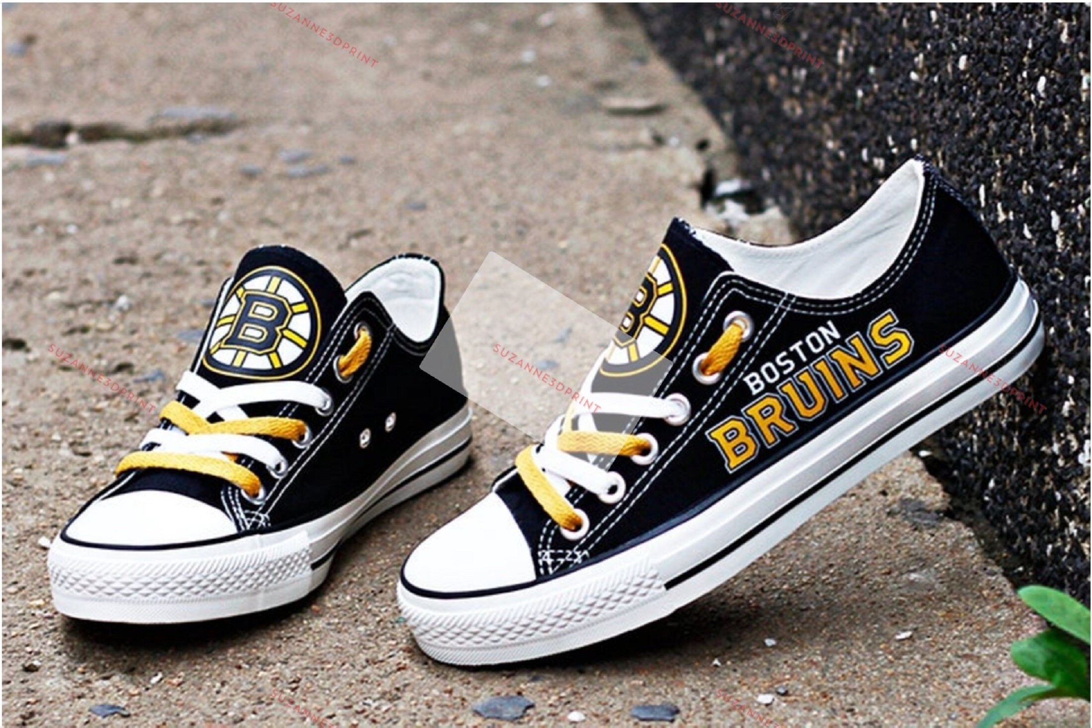 Boston Bruins Custom Shoes Hockey Printed Shoes Boston Etsy Boston Bruins Custom Shoes Hockey Printed Shoes Boston Etsy