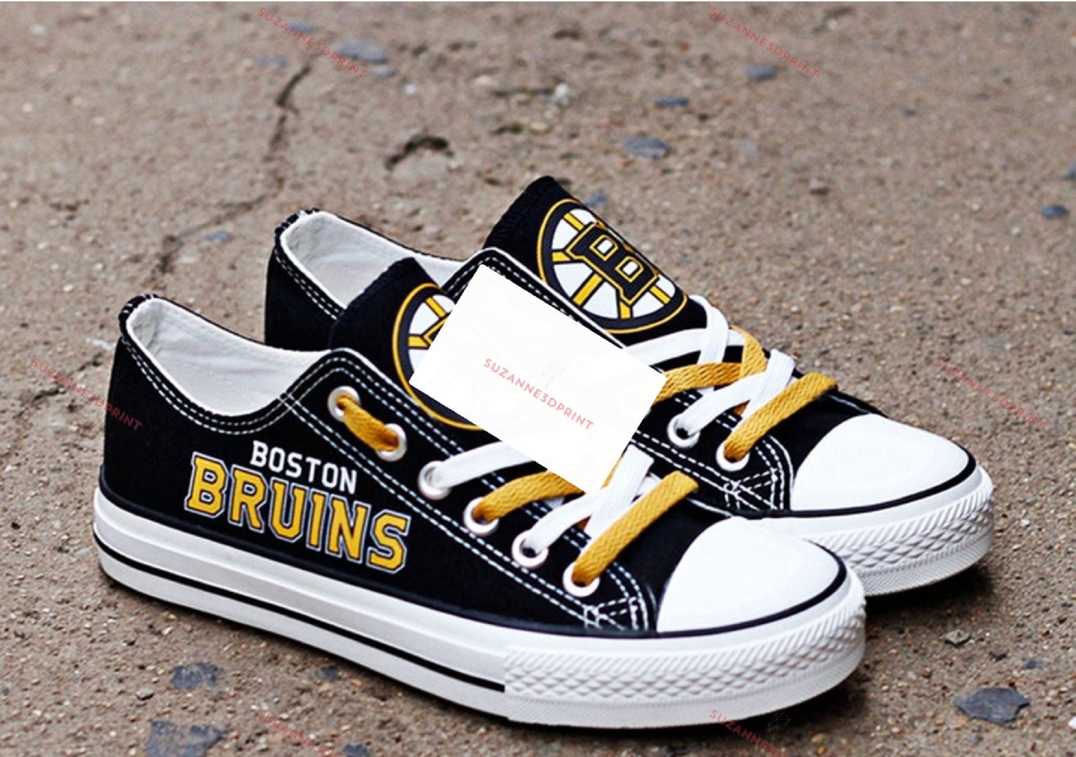 Boston Bruins Custom Shoes Hockey Printed Shoes Boston Etsy