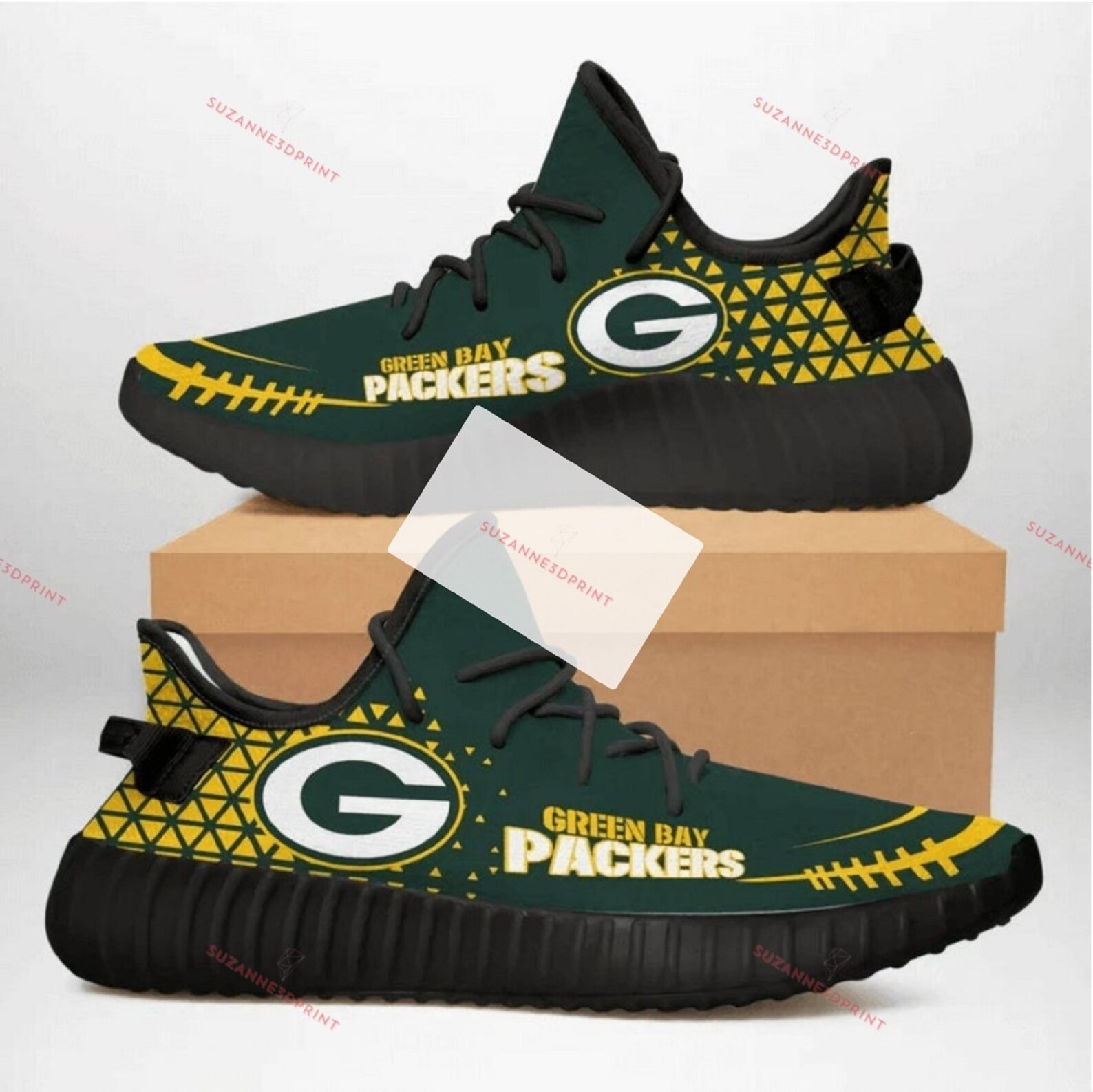 Custom Yeezy Running Shoes For Men Women Green Bay Packers - Thegiftsports Store