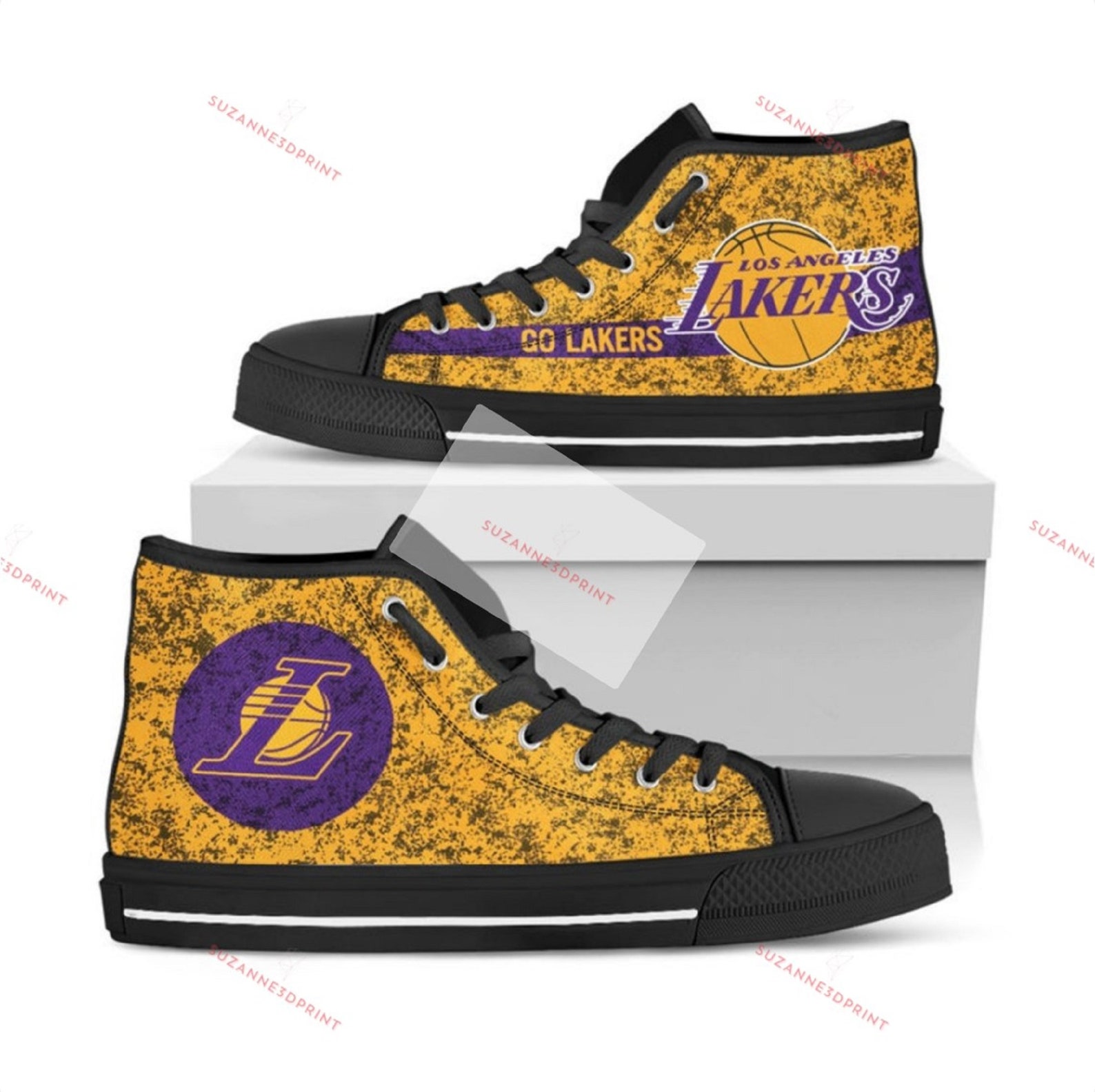 Los Angeles Lakers High-top Shoes Los Angeles Lakers NBA | Etsy