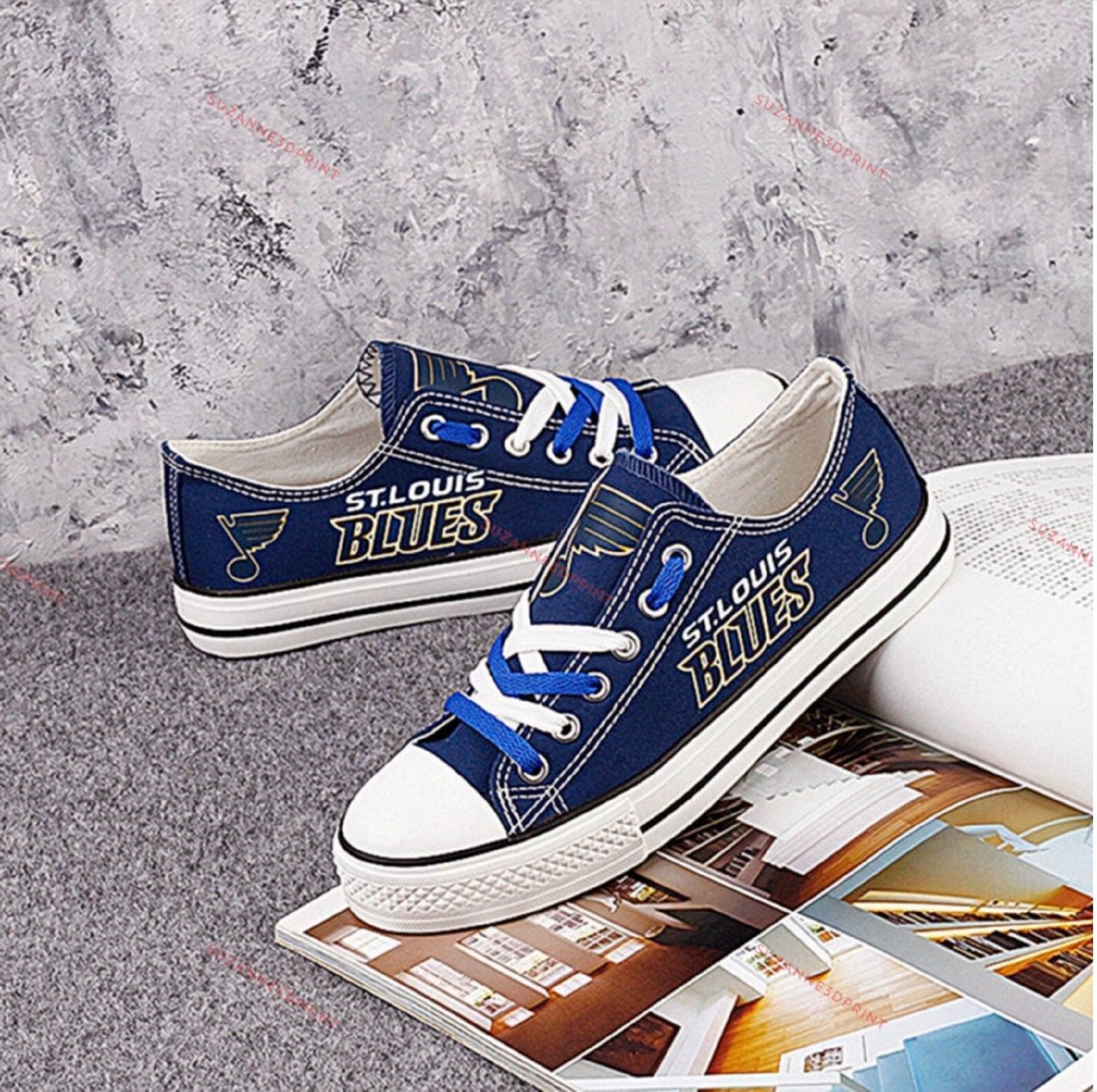 St. Louis Blues Custom Shoes Hockey Printed Shoes St St. Louis Blues Custom Shoes Hockey Printed Shoes St