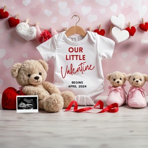 Anuncio digital de embarazo del Día de San Valentín en las redes sociales, tablero de cartas de plantilla editable Boho Baby, redes sociales de bricolaje, plantilla Canva