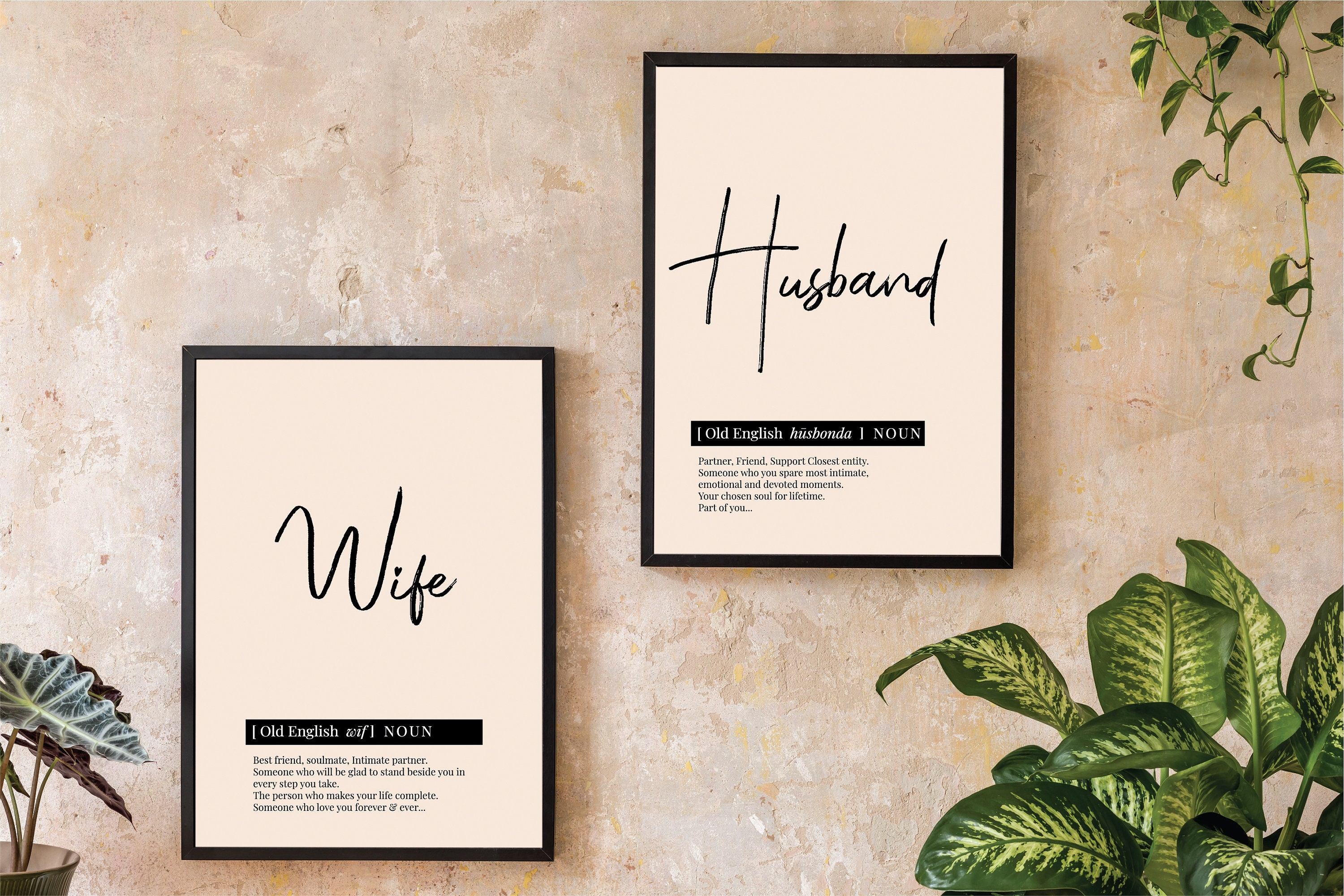 Husband and Wife Set of 2 Bedroom wall decor Home Etsy