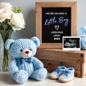 It&#39;s a Boy Digital Pregnancy Announcement, Baby Announcemen, Editable Template, Reveal,  Social Media, Having a Little boy, Canva template