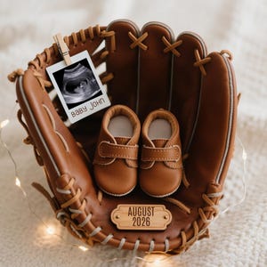 Faire-part de grossesse baseball numérique, faire-part de bébé baseball, fête des pères sport révèlent, nouveau joueur recrue modèle modifiable softball