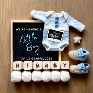 It&#39;s a Boy Digital Pregnancy Announcement, Baby Announcemen, Editable Template, Reveal,  Social Media, Having a Little boy, Canva template