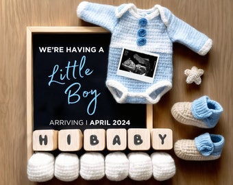 It&#39;s a Boy Digital Pregnancy Announcement, Baby Announcemen, Editable Template, Reveal,  Social Media, Having a Little boy, Canva template