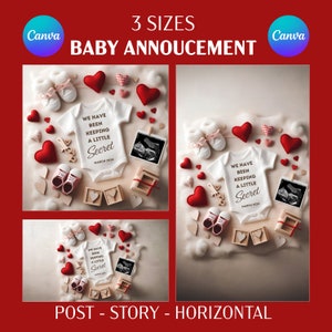 Digital Pregnancy Announcement - Baby Announcement - We&#39;ve Been Keeping a Secret Baby Reveal - Digital Download - Instant Download