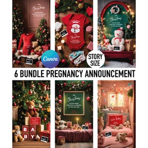 6 Bundle Story Digital Pregnancy Announcement, Baby Announcement, We&#39;ve Been Keeping a Secret Baby Reveal, Digital Download