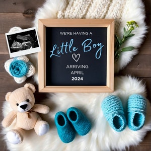 It&#39;s a Boy Digital Pregnancy Announcement, Baby Announcement, Editable Template, Reveal,  Social Media, Having a Little boy, Canva template
