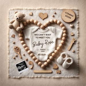 Digital Pregnancy Announcement / Pregnancy Reveal / Social Media / Gender Neutral / Facebook / Instagram / Boho / Canva Template / Love baby