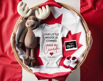 Our Little Moose is on the Loose - Canadian Themed Digital Pregnancy Announcement Template, Canva Design, Pregnancy Announcement Template